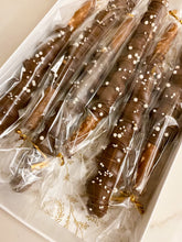 Load image into Gallery viewer, Chocolate- Covered Caramel Pretzel Rods
